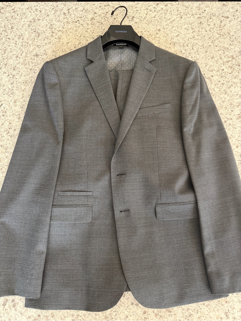 Express Men's Charcoal Gray Two-Button Blazer & Suit Pants